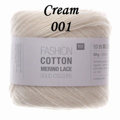 Rico Fashion Cotton Merino Lace Solid Colours