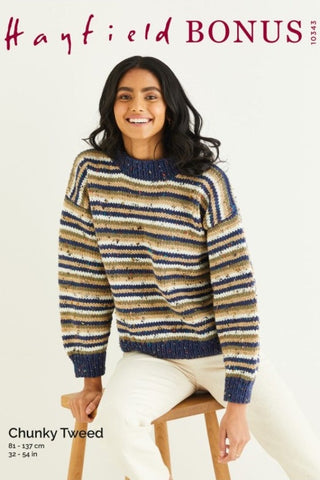 Hayfield Bonus Chunky Tweed Pattern 10343 - Sweater