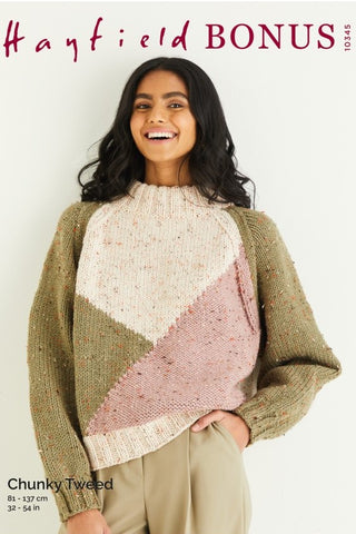 Hayfield Bonus Chunky Tweed Pattern 10345 - Sweater