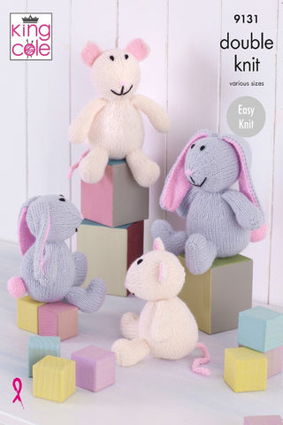 King Cole Big Value DK Pattern 9131 - Bunnies & Mice