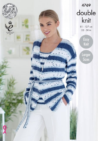 King Cole Cottonsoft Crush DK Pattern 4769 - Cardigan & Top