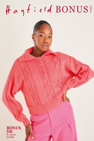 Hayfield Bonus DK Pattern 10589 - Collared Sweater