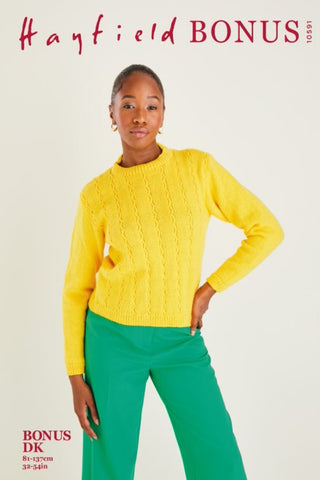 Hayfield Bonus DK Pattern 10591 - Round Neck Sweater