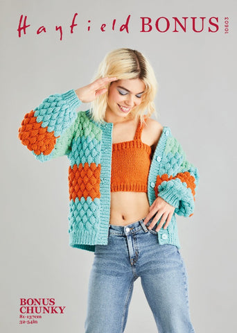 Hayfield Bonus Chunky Pattern 10603 Cardigan & Bralette