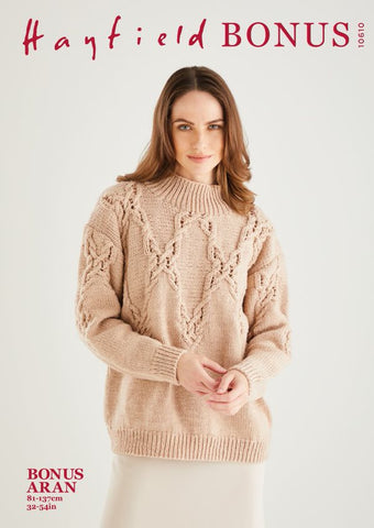 Hayfield Bonus Aran Pattern 10610 - Sweater