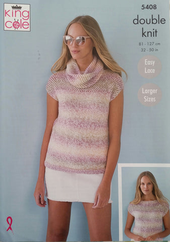 King Cole Caribbean Calypso DK Pattern 5408 - Ladies Tops & Snood - NOW €1.00