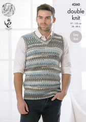 King Cole Drifter DK Pattern 4260 - Mens Slipover & Waistcoat