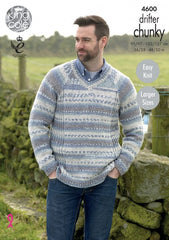 King Cole Drifter Chunky Pattern 4600 - Men’s Sweaters