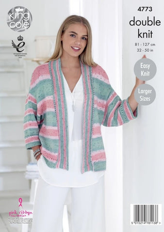 King Cole Cottonsoft Crush DK Pattern 4773 - Ladies' Cardigan