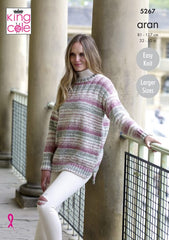 King Cole Drifter Aran Pattern 5267 -  Ladies Sweaters