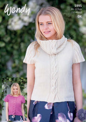 Wendy Fleur DK Pattern 5995 - Cap Sleeve Sweater and Cowl - NOW €1.00