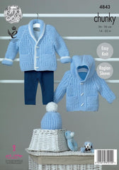 King Cole Big Value Baby Chunky Pattern 4843 - Jackets & Hat