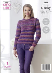 King Cole Corona Chunky Pattern 5278 - Cardigan & Sweater - NOW €1.00