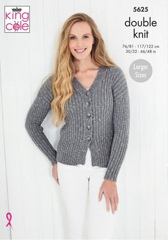 King Cole Cotton Top DK Pattern 5625 - Cardigan & Top