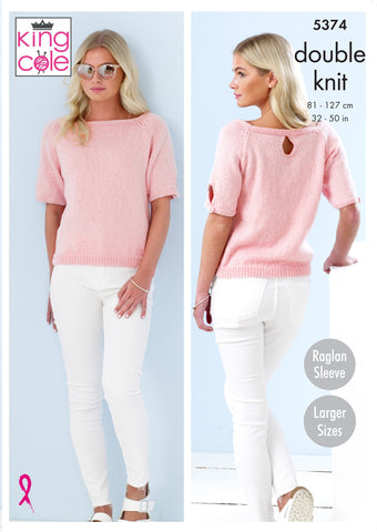 King Cole Cotton Top DK Pattern 5374 - ladies Tops