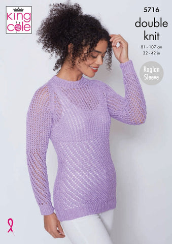 King Cole Cotton Top DK Pattern 5716 - Slimfit and Slouchy Sweaters