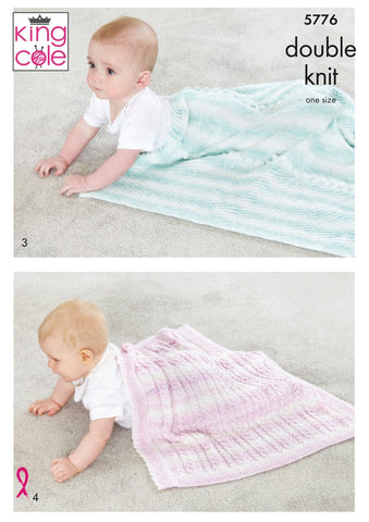 King Cole Baby Pure DK Pattern 5776 - Blankets