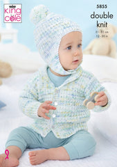 King Cole Little Treasures DK Pattern - 5855 Dungarees, Jacket and Hat